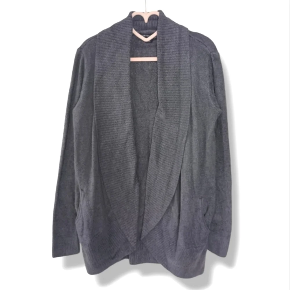 Barefoot Dreams Womens Gray CozyChic Lite Circle Cardigan Sweater Size Medium - Picture 2 of 5